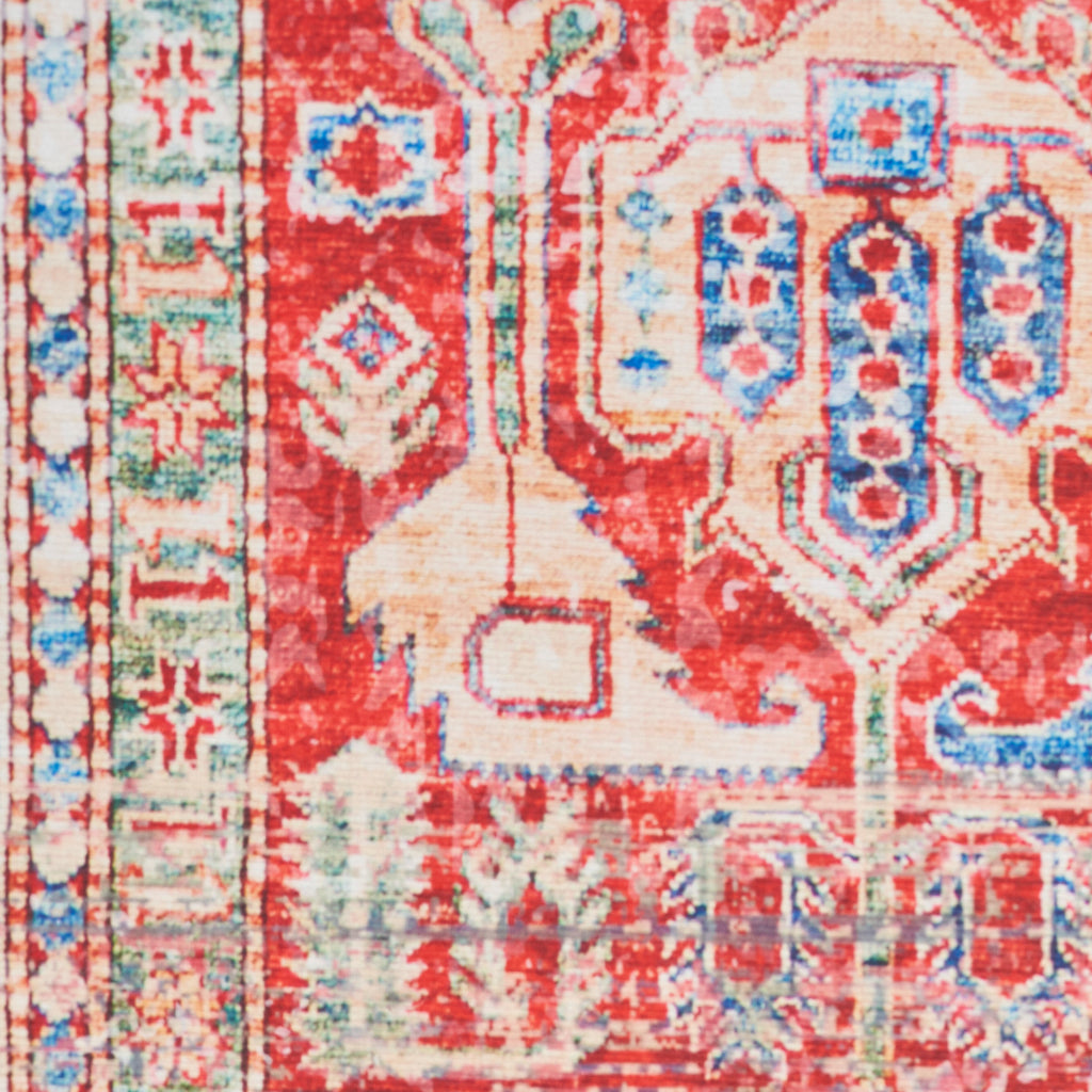 Nourison Home Fulton FUL09 Multicolor Indoor Rectangle Area Rug - Vintage Style Flatweave Low Pile Rug with Shades of Red
