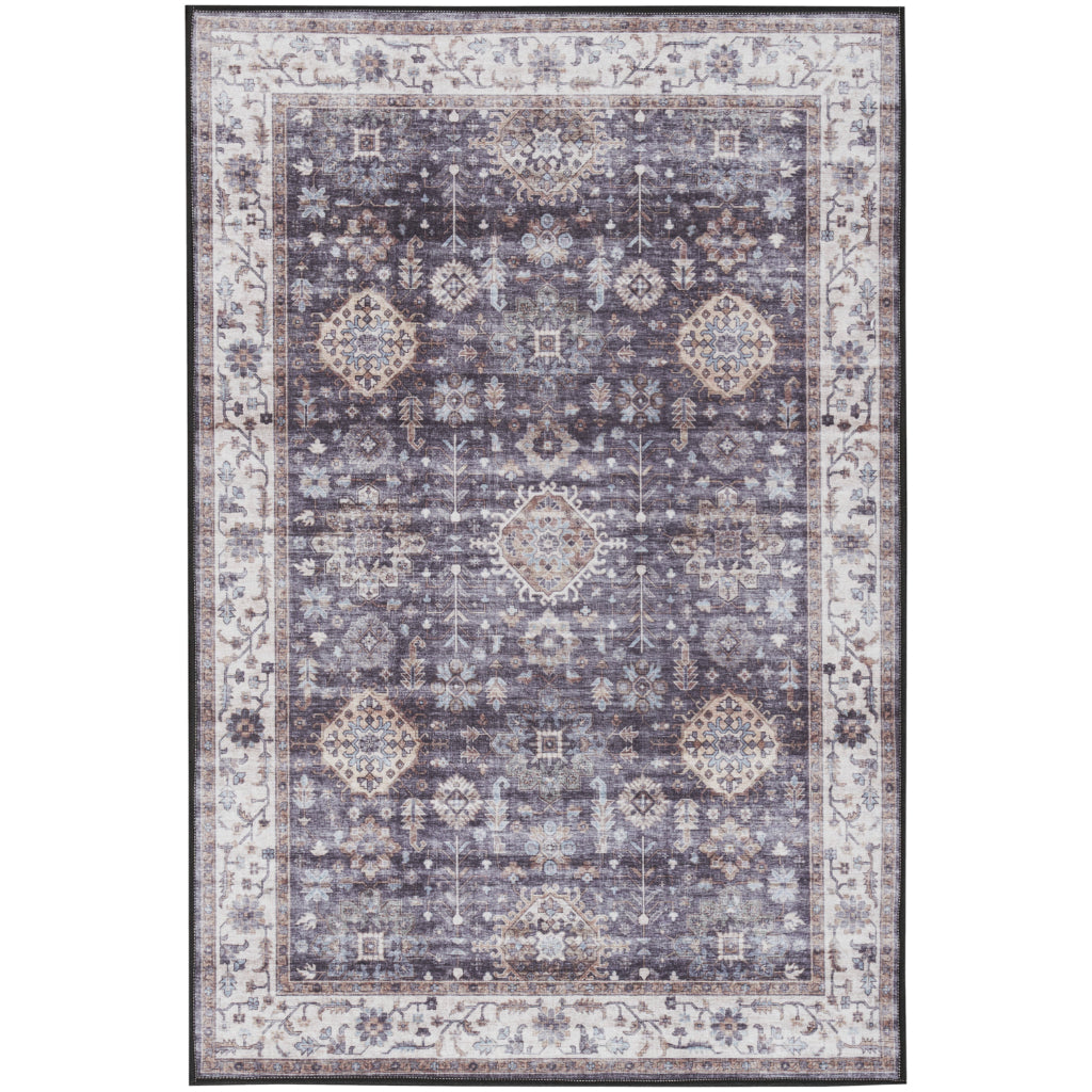 Nourison Home Fulton FUL12 Multicolor Indoor Rectangle Area Rug - Vintage Style Flatweave Low Pile Rug with Shades of Gray-