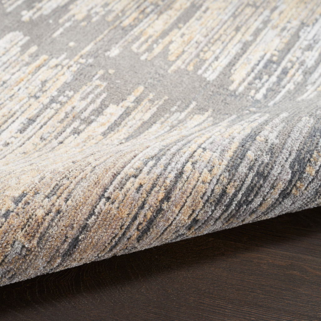 Nourison Home Abstract Hues ABH03 Multicolor Runner - Power Loomed Indoor Abstract Design Runner with Gray-Gold Accent