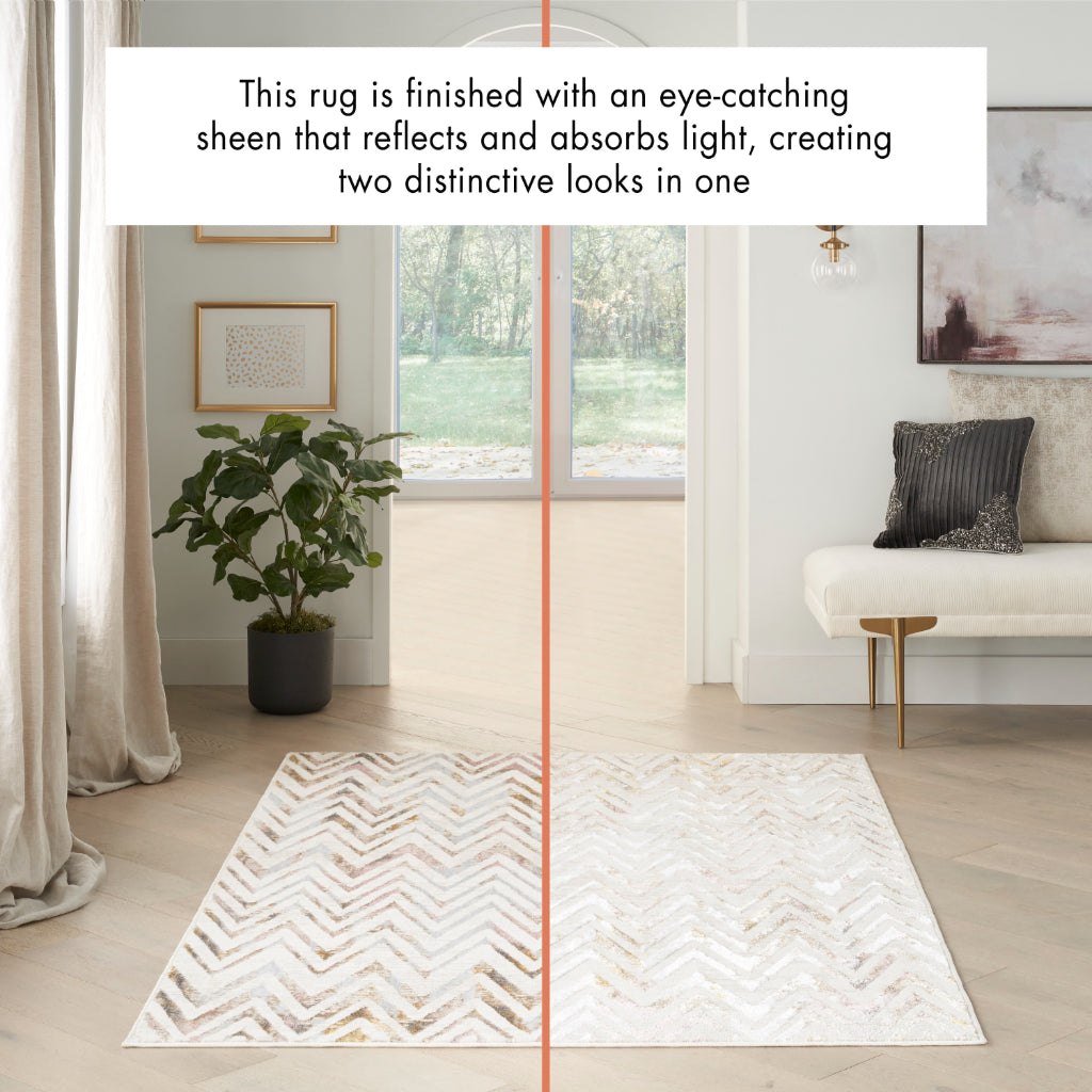 Nourison Home Glam GLM05 Multicolor Indoor Rectangle Area Rug - Low Pile Rug with Geometric Design