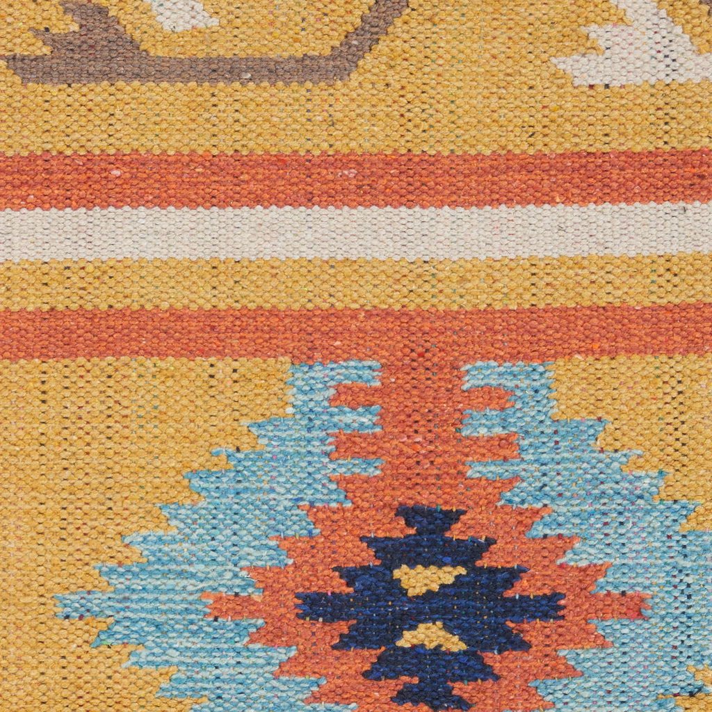 Nourison Home Baja BAJ03 Handmade Multicolor Rectangle Area Rug - Reversible Indoor Rug with Yellow Background