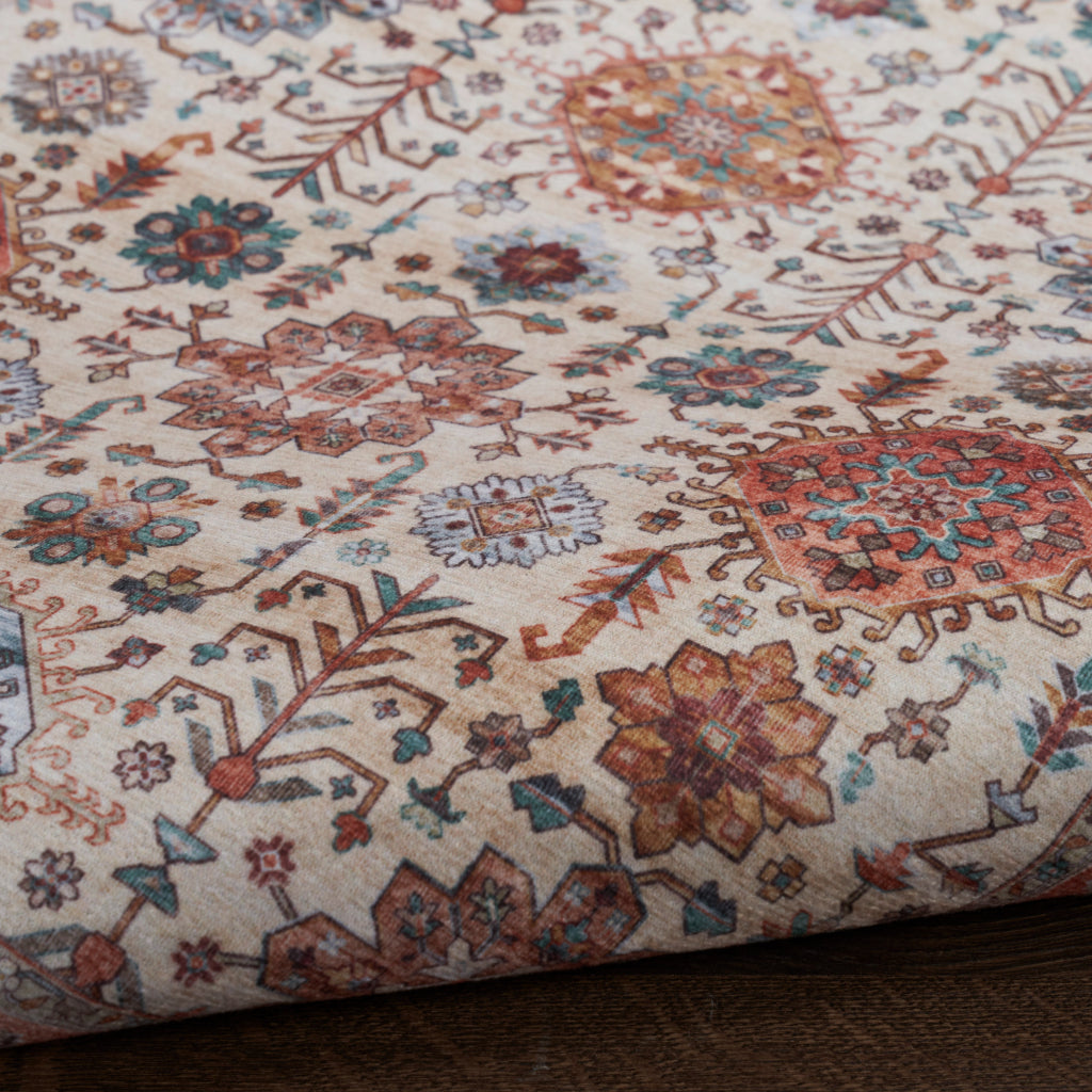 Nourison Home Fulton FUL12 Multicolor Indoor Rectangle Area Rug - Vintage Style Flatweave Low Pile Rug with Shades of Beige