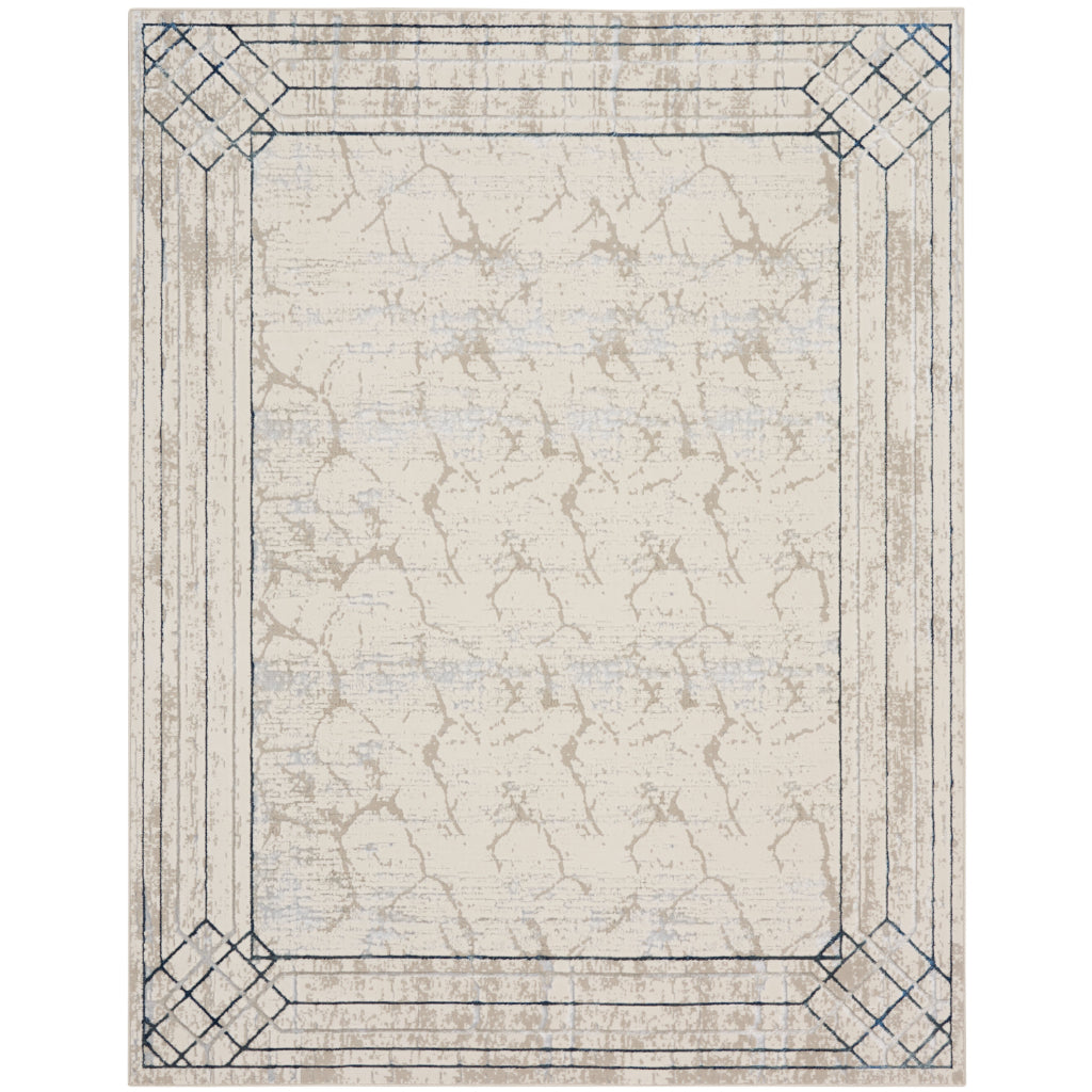 Nourison Home Glam GLM03 Two-Color Indoor Rectangle Area Rug - Low Pile Rug with Abstract Design