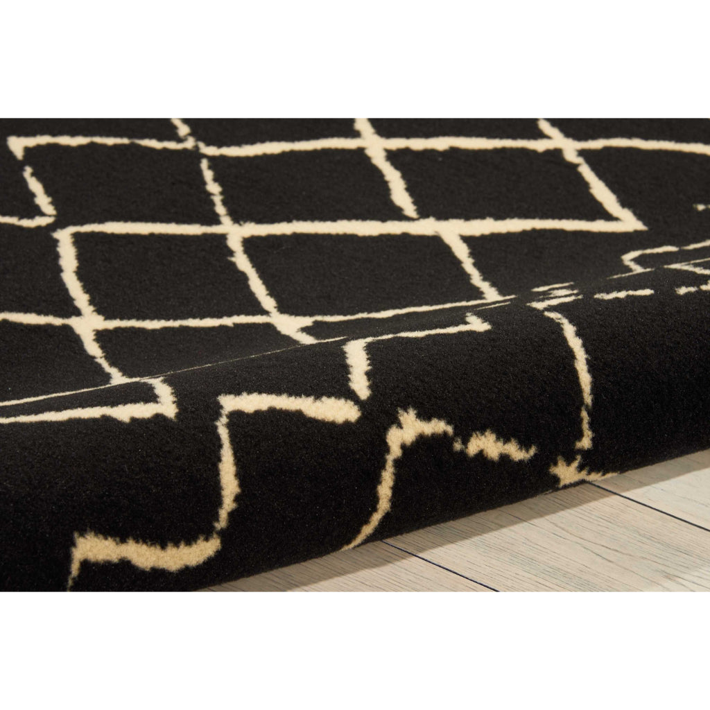 Nourison Home Grafix GRF04 Black Indoor Rectangle Area Rug - Power Loomed Medium Pile Bohemian Rug