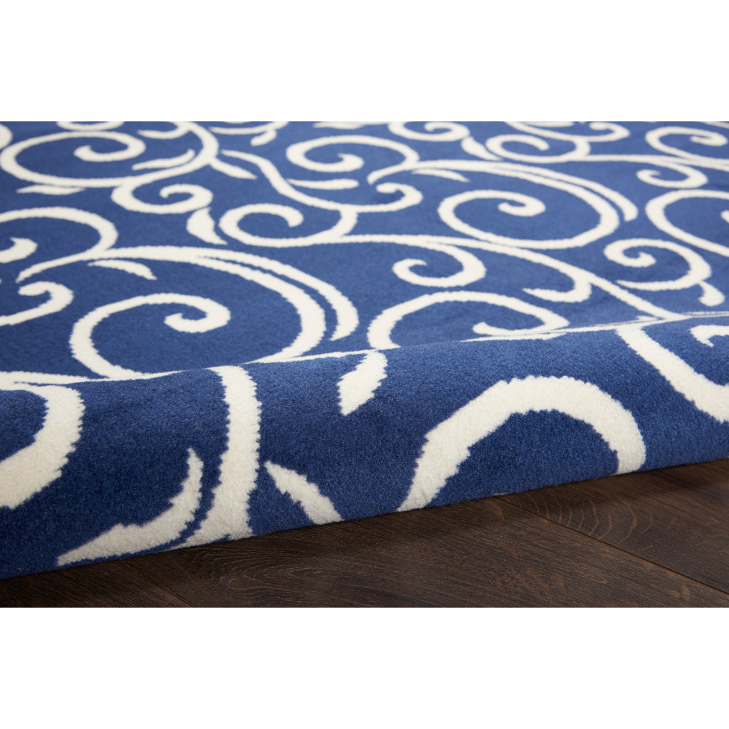 Nourison Home Grafix GRF19 Navy Rectangle Indoor Area Rug - Power Loomed Medium Pile Living Room Rug-