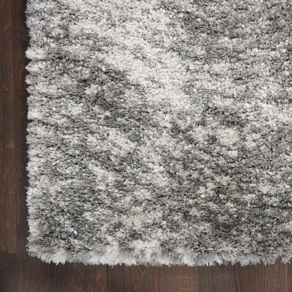 Nourison Home Dreamy Shag DRS04 Gray Indoor Rectangle Shag Rug - High Pile Abstract Rug with Jute Backing