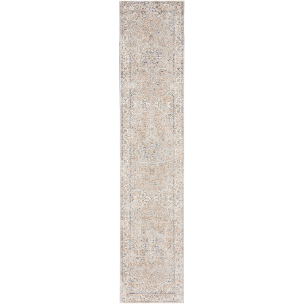Nourison Home Astra ASW12 Multicolor Machine Washable Indoor Runner - Power Loomed Persian Runner with Faded Beige Floral Design-
