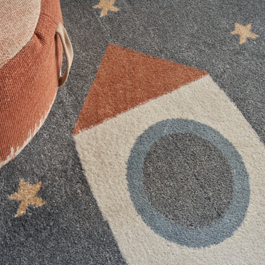 Nourison Home Astra ASW06 Rectangle Blue Machine Washable Rug - Indoor Kids Room Rug