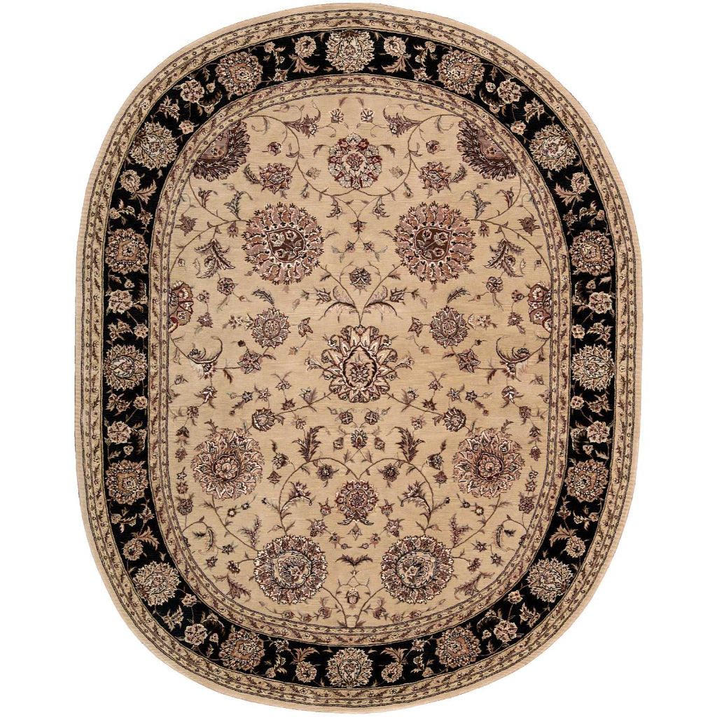 Nourison Home Nourison 2000 Two-Color 2207 Indoor Oval Area Rug - Traditional Hand Tufted Rug Made of New Zealand Wool & Silk-