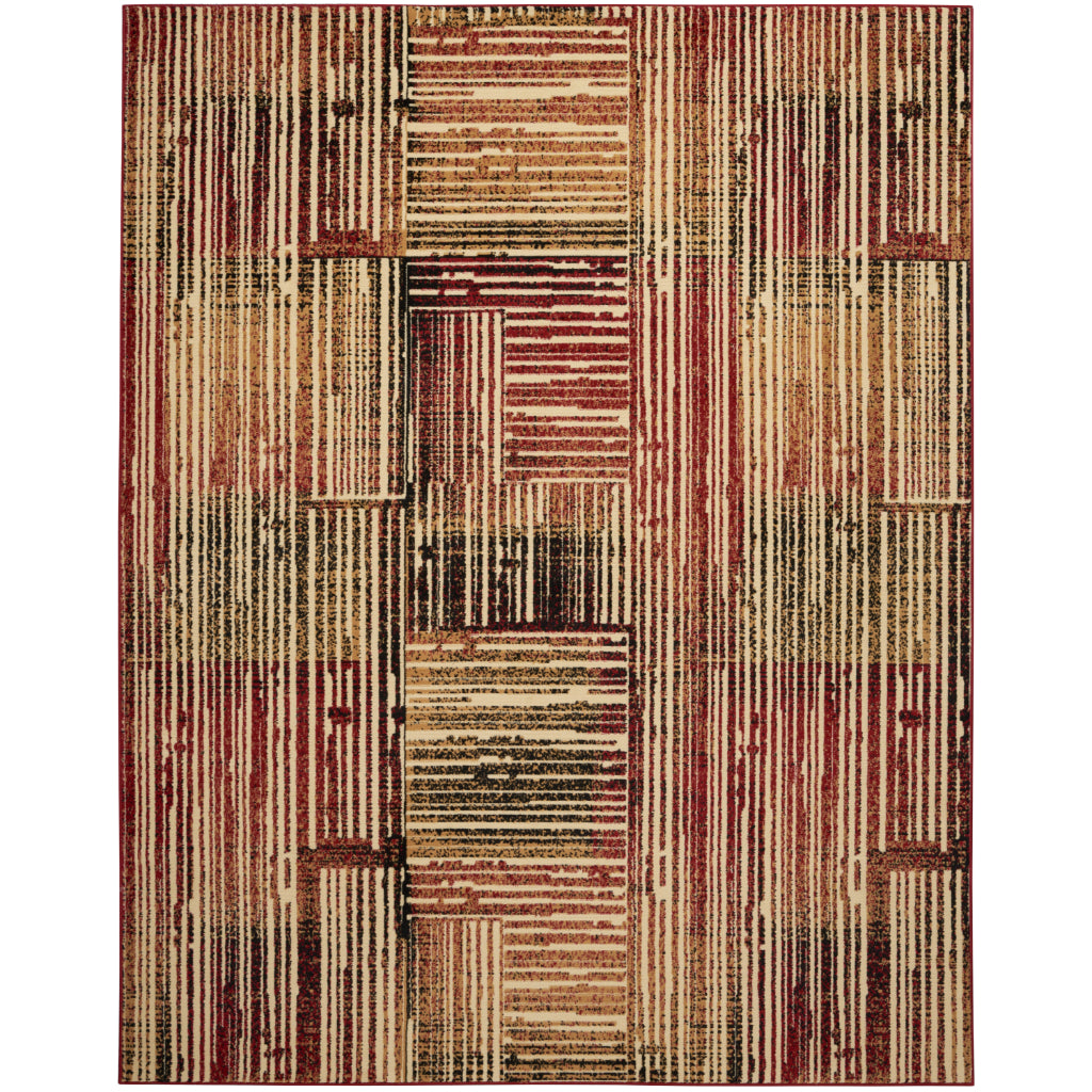 Nourison Home Grafix GRF42 Multicolor Indoor Rectangle Area Rug - Modern Abstract Rug with Striped Pattern-