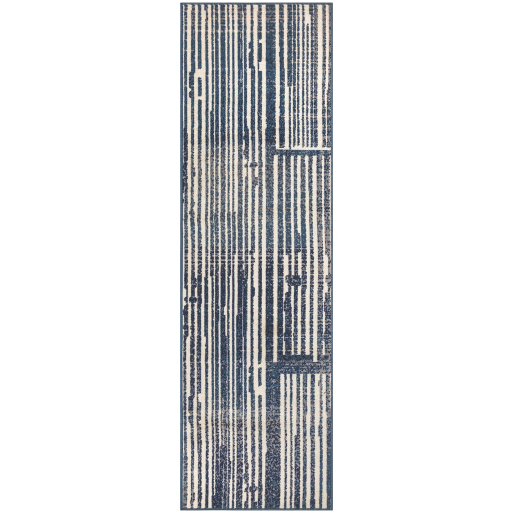 Nourison Home Grafix GRF42 Two-Color Indoor Runner - Modern Abstract Runner with Striped Pattern-