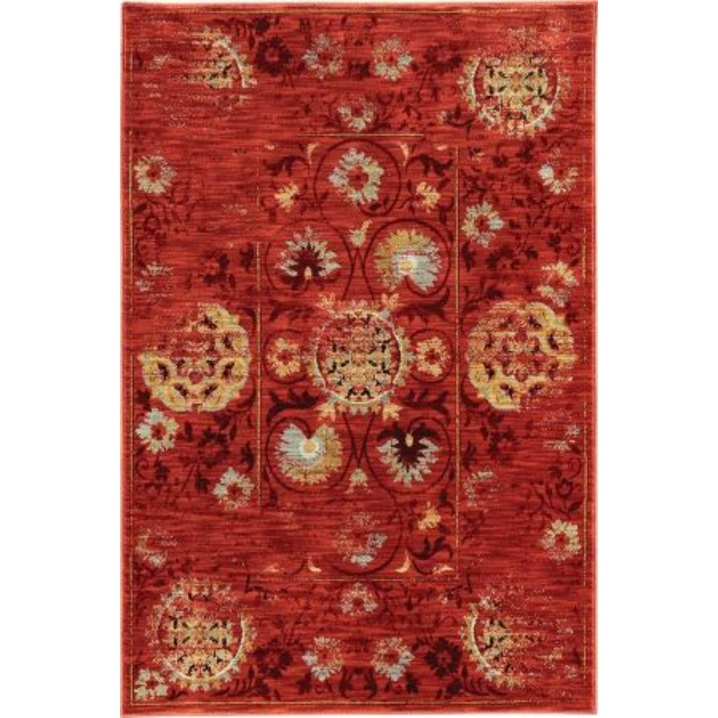 Oriental Weavers Sedona 6386E Red Rectangle Indoor Area Rug - Durable &amp; Stain Resistant Low Pile Rug