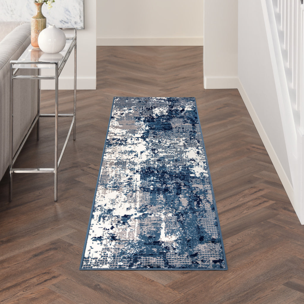 Nourison Home Grafix GRF38 Two-Color Indoor Runner - Modern Medium Pile Abstract Runner-
