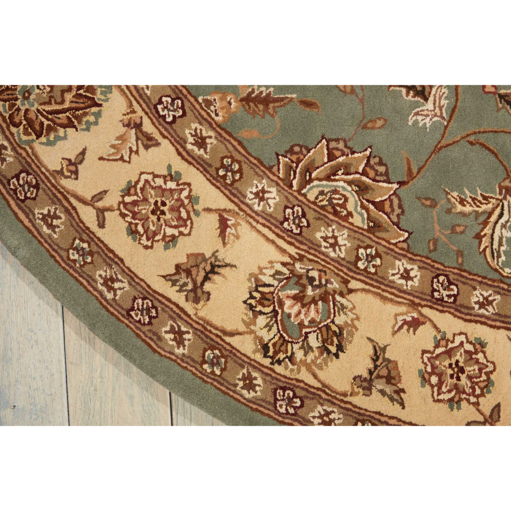 Nourison Home Nourison 2000 Multicolor 2210 Indoor Oval Area Rug - Elegant Wool &amp; Silk Floral Rug with Blue Background