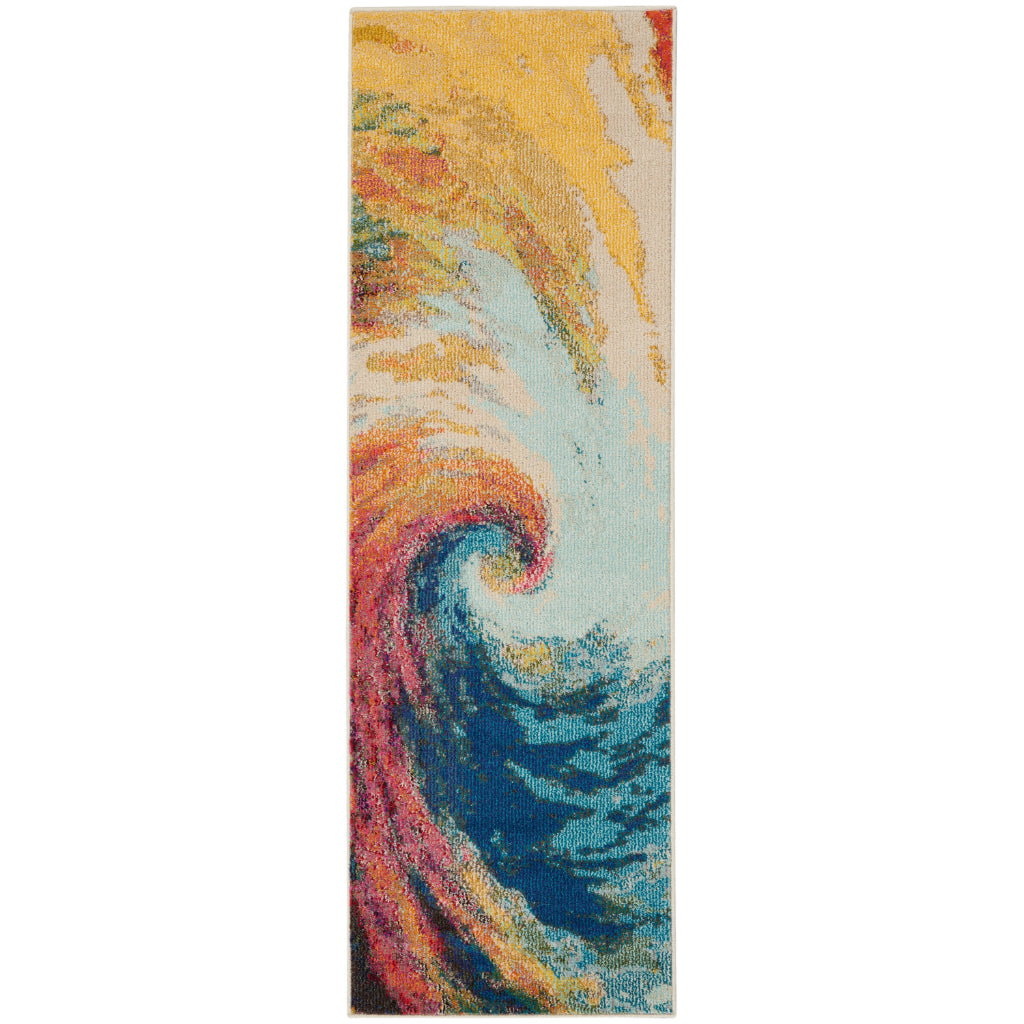 Nourison Home Celestial CES07 Multicolor Indoor Runner - Power Loomed Modern Abstract Medium Pile Runner-