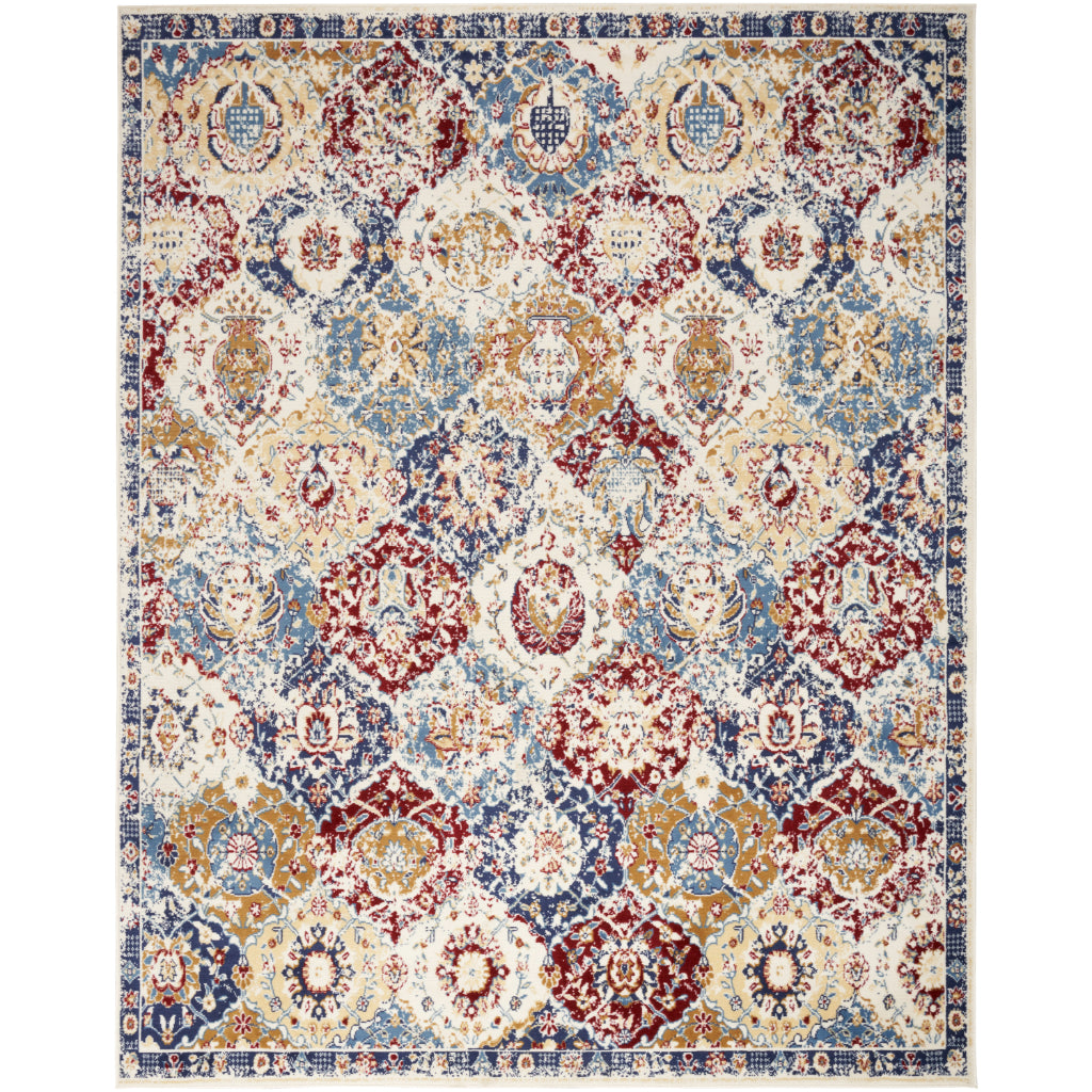 Nourison Home Grafix GRF31 Multicolor Indoor Rectangle Area Rug - Distressed Vintage Finish Medium Pile Rug-