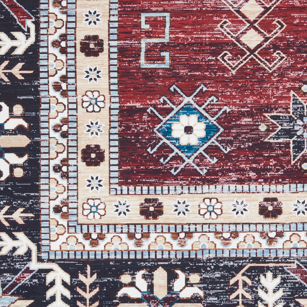 Nourison Home Fulton FUL03 Multicolor Indoor Runner - Vintage Style Flatweave Low Pile Hallway Runner with Shades of Red-