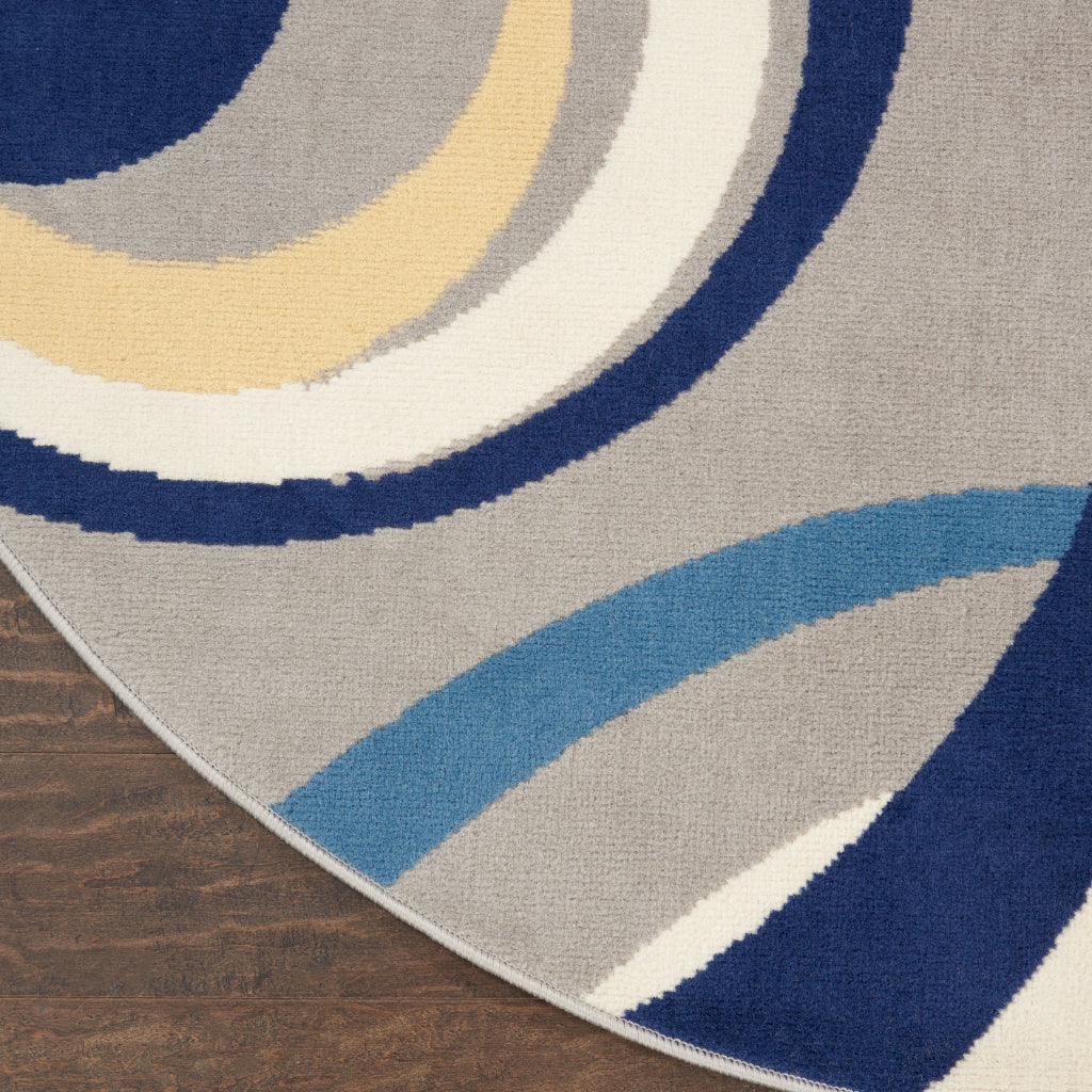 Nourison Home Grafix GRF21 Multicolor Indoor Round Area Rug - Power Loomed Medium Pile Rug