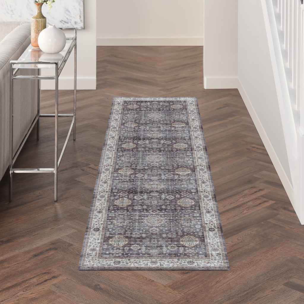 Nourison Home Fulton FUL12 Multicolor Indoor Runner - Vintage Style Flatweave Low Pile Hallway Runner with Shades of Gray