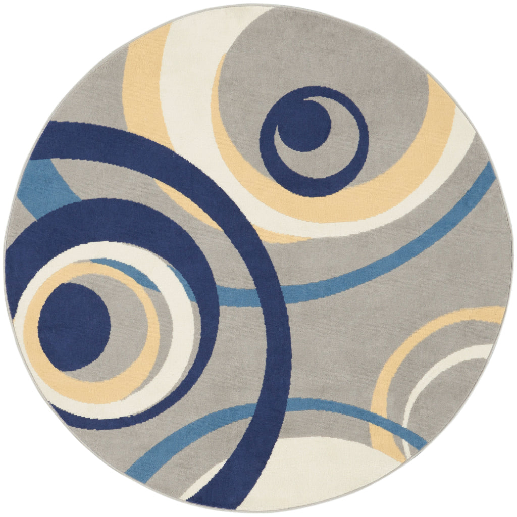 Nourison Home Grafix GRF21 Multicolor Indoor Round Area Rug - Power Loomed Medium Pile Rug