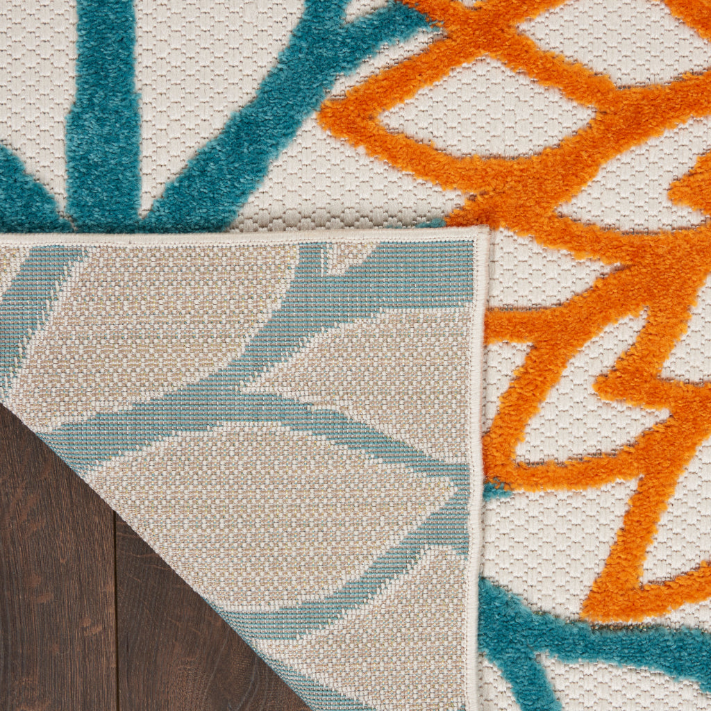 Nourison Home Aloha Indoor / Outdoor Machine Made Turquoise Multicolor ALH05 Area Rug - Premium Stain-Resistant Round, Rectangle & Runner Rug Made of 100% Polypropylene-