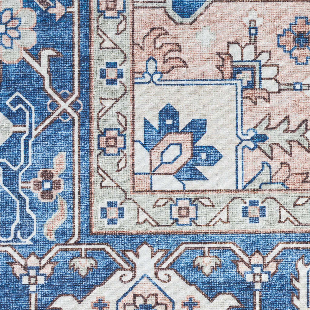 Nourison Home Fulton FUL10 Multicolor Indoor Runner - Vintage Style Flatweave Low Pile Hallway Runner with Shades of Blue