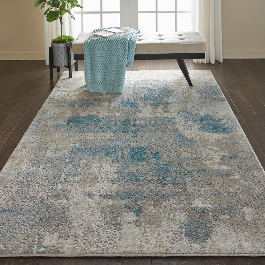 Nourison Home Karma KRM07 Multicolor Rectangle Indoor Area Rug - Vintage Low Pile Distressed Rug-