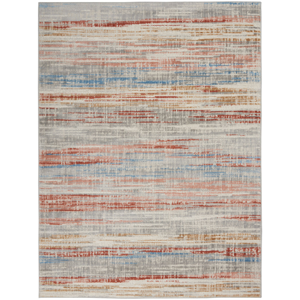 Nourison Home Elation ETN01 Multicolor Indoor Rectangle Area Rug - Power Loomed Low Pile Living Room Rug with Abstract Design-