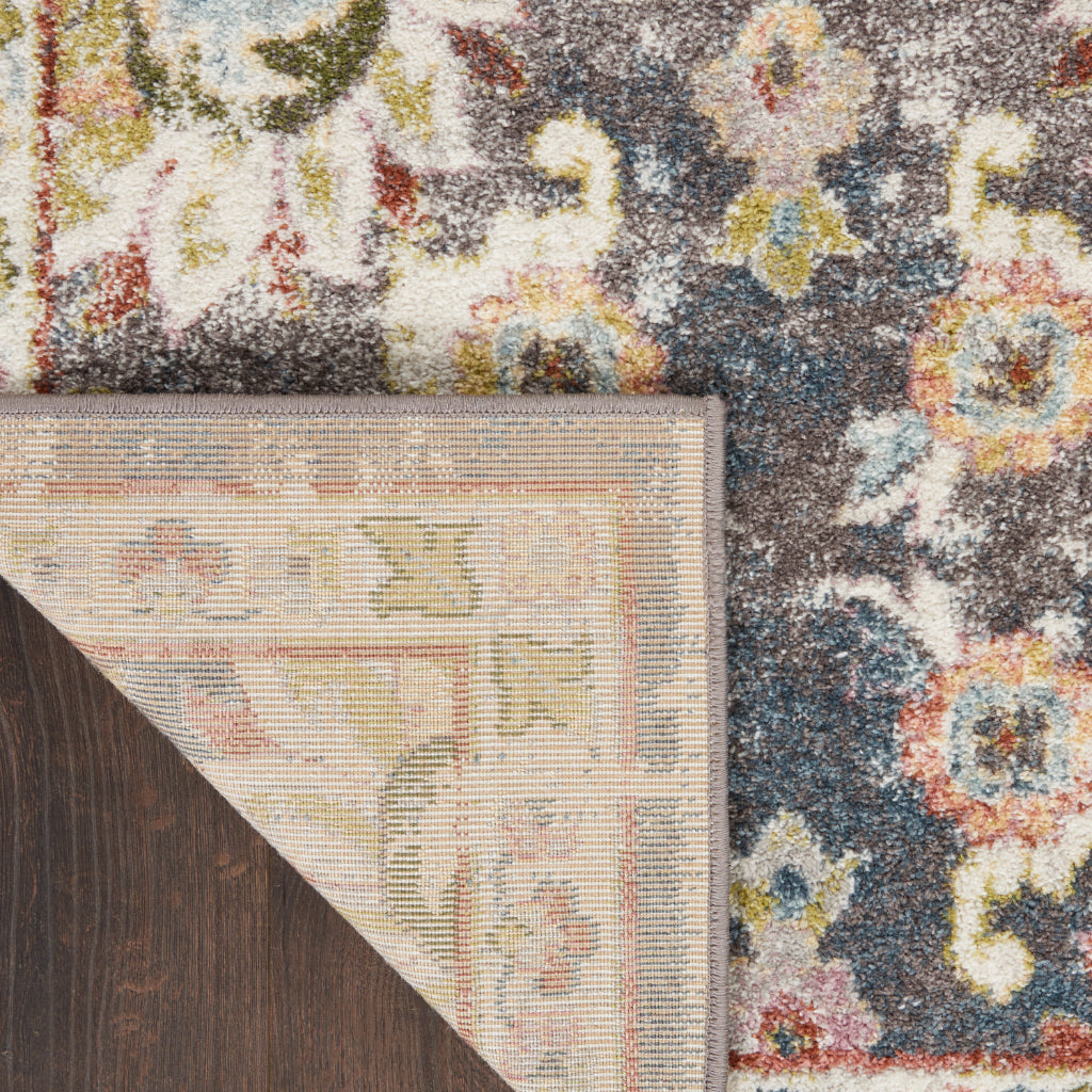 Nourison Home Juniper JPR02 Multicolor Rectangle Indoor Area Rug - Medium Pile Rug with Vintage-Inspired Faded Floral Design