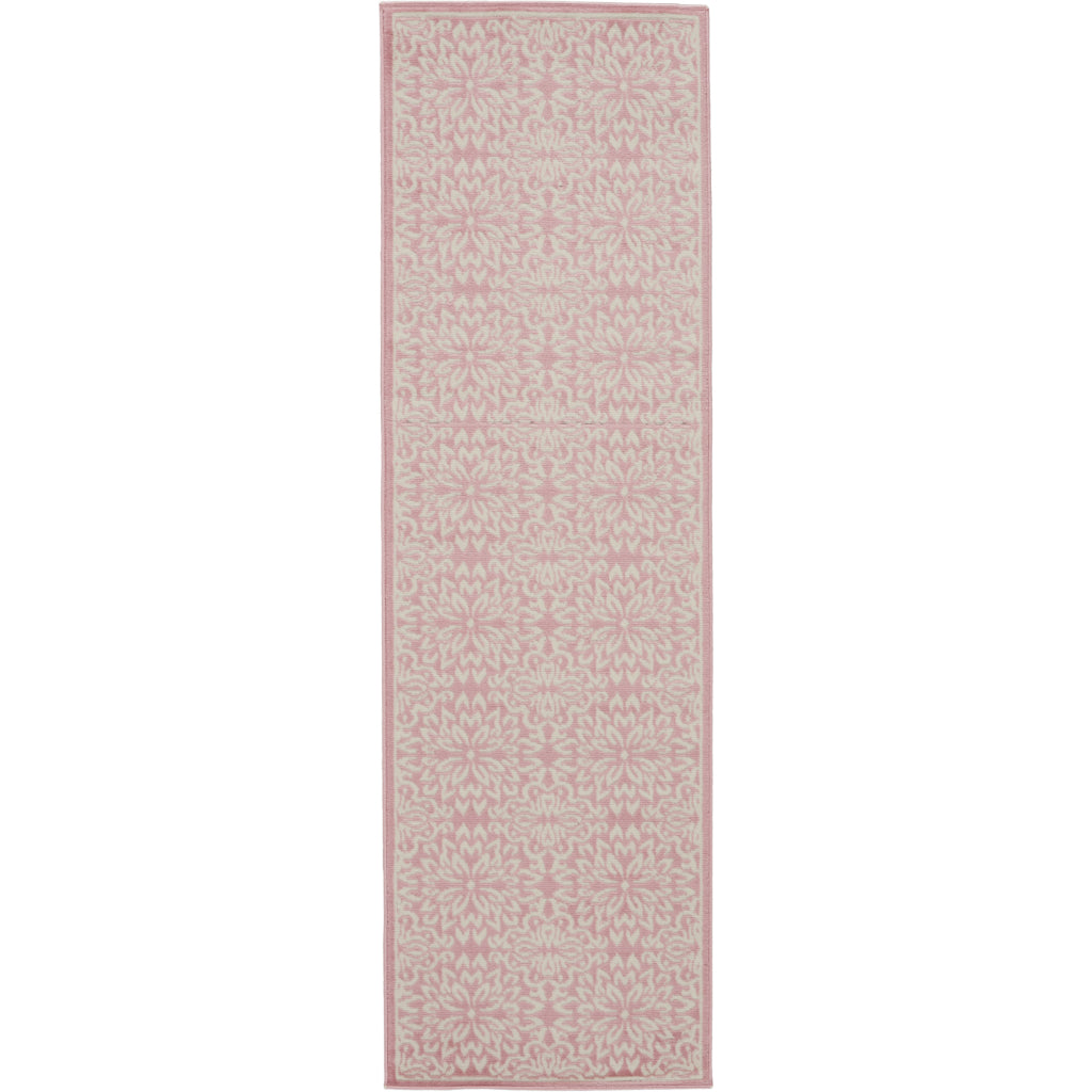 Nourison Home Jubilant JUB06 Pink Indoor Runner - Elegant Medium Pile Farmhouse Style Runner with Floral Design-