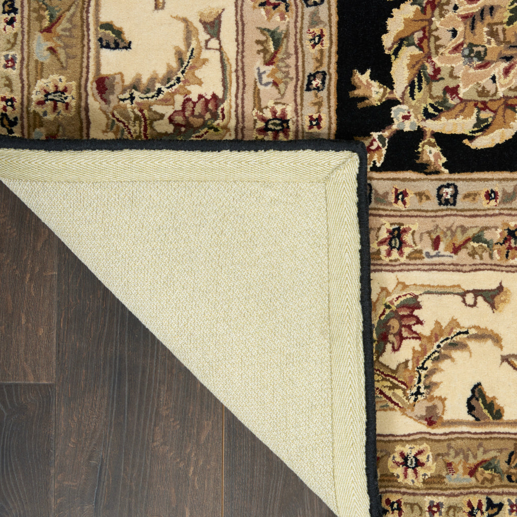 Nourison Home Nourison 2000 Multicolor 2022 Indoor Rectangle Area Rug - Elegant Wool &amp; Silk Floral Rug with Black Background