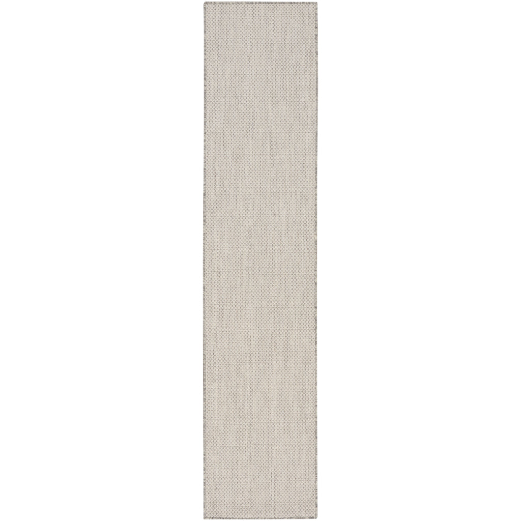 Nourison Home Courtyard COU01 Light Gray Indoor / Outdoor Runner - Modern Style Power Loomed Low Pile Runner-