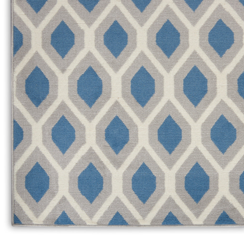 Nourison Home Grafix GRF22 Blue Rectangle Indoor Area Rug - Power Loomed Medium Pile Living Room Rug-