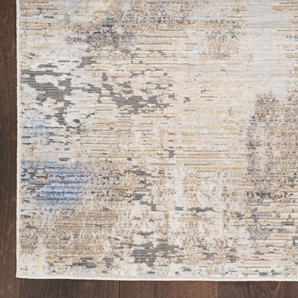 Nourison Home Abstract Hues ABH01 Multicolor Runner - Power Loomed Indoor Abstract Design Runner with Beige-Gray Accent