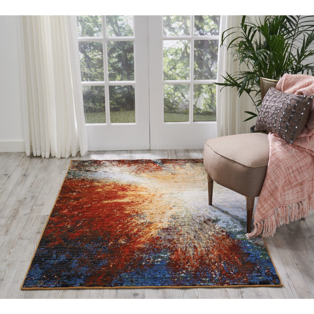 Nourison Home Chroma CRM02 Multicolor Rectangle Indoor Area Rug - Modern Style Loom-Woven Medium Pile Rug-