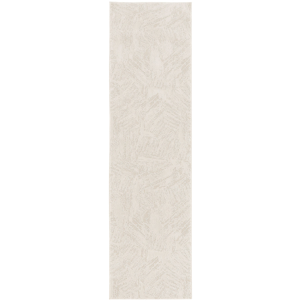 Nourison Home Desire DSR06 Cream Indoor Runner - Power Loomed Plush Pile Runner with Abstract Pattern-