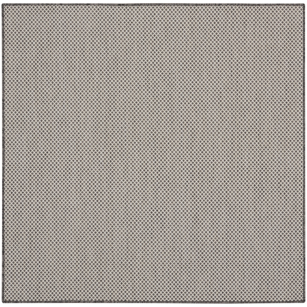 Nourison Home Courtyard COU01 Gray Indoor / Outdoor Square Rug - Modern Style Power Loomed Low Pile Rug-