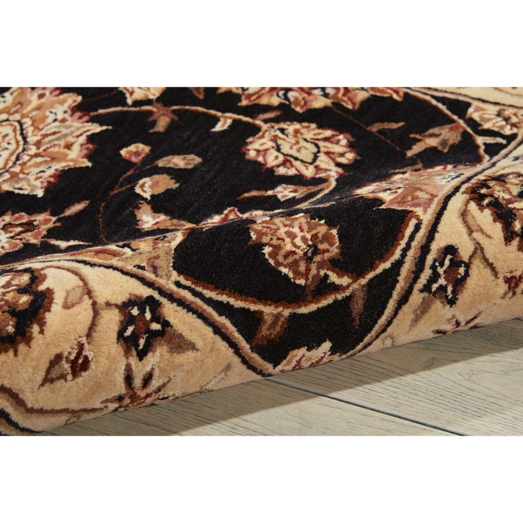 Nourison Home Nourison 2000 Multicolor 2204 Indoor Oval Area Rug - Opulent Wool & Silk Floral Rug with Black Background-