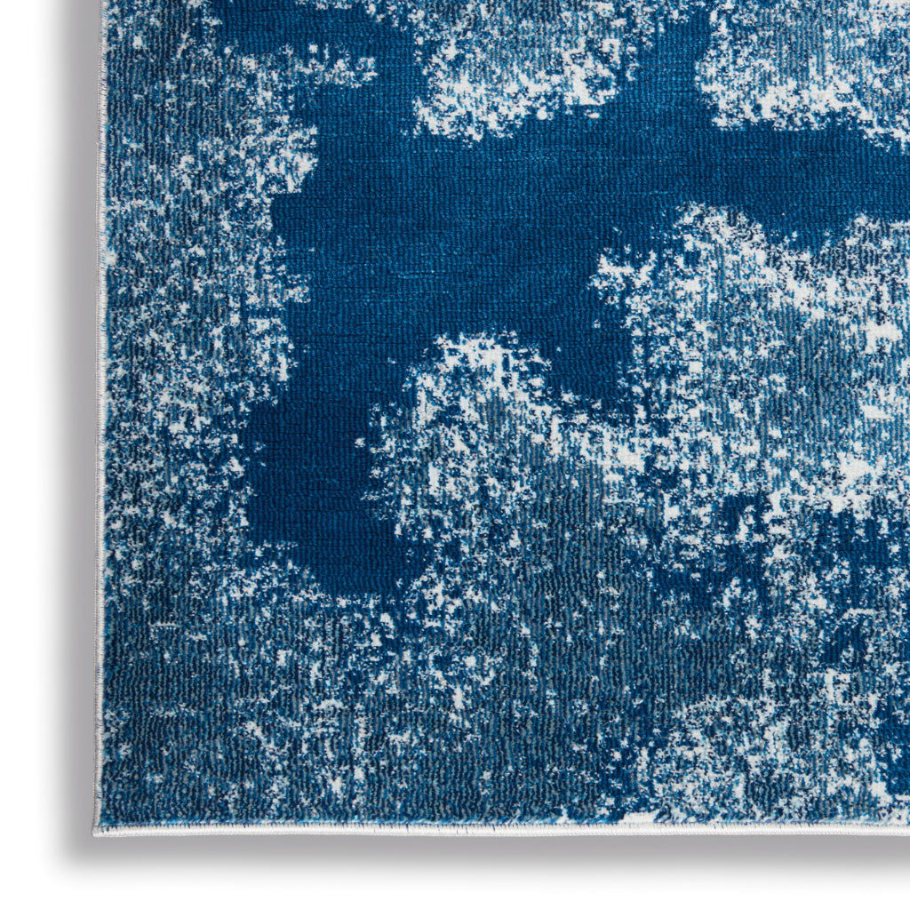 Nourison Home Imprints IMT03 Dark Blue Rectangle Indoor Area Rug - Modern Style Medium Pile Abstract Rug