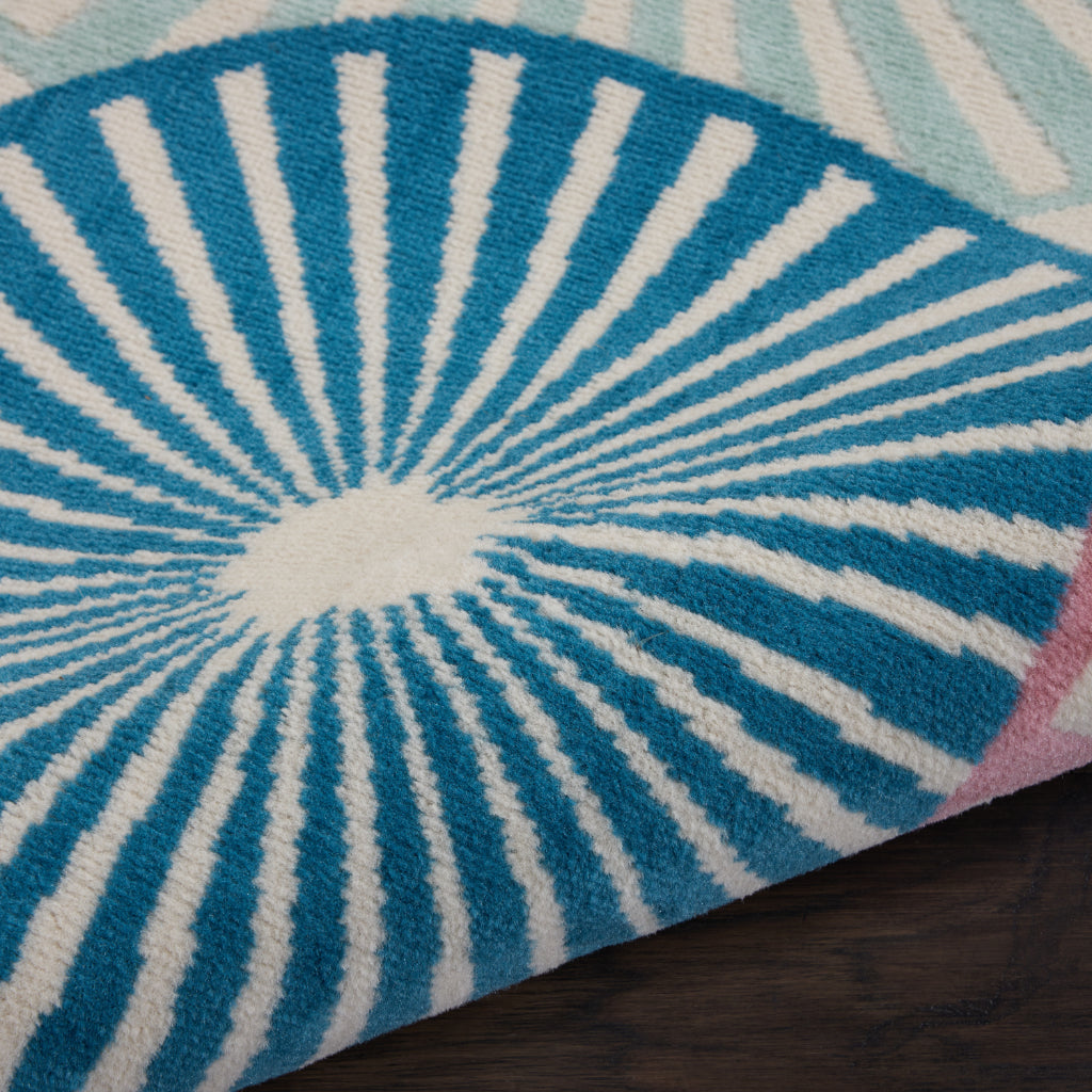 Nourison Home Grafix GRF20 Ivory/Multi Round Indoor Area Rug - Power Loomed Medium Pile Living Room Rug-