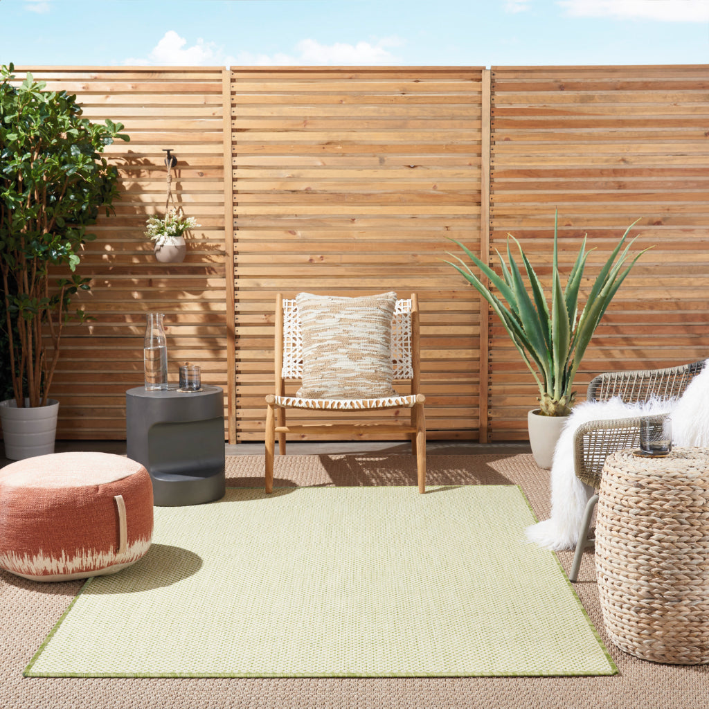 Nourison Home Courtyard COU01 Green Indoor / Outdoor Square Rug - Modern Style Power Loomed Low Pile Rug-