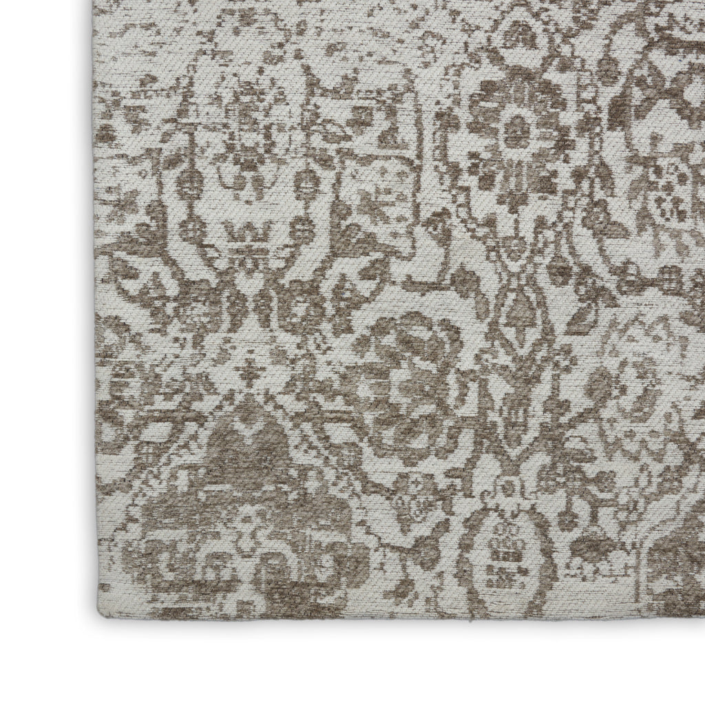 Nourison Home Damask DAS06 Light Gray Rectangle Indoor Area Rug - Power Loomed Low Pile Rug