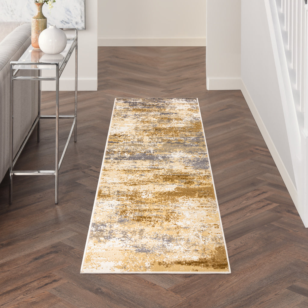 Nourison Home Grafix GRF40 Two-Color Indoor Runner - Modern Abstract Runner in Medium Pile