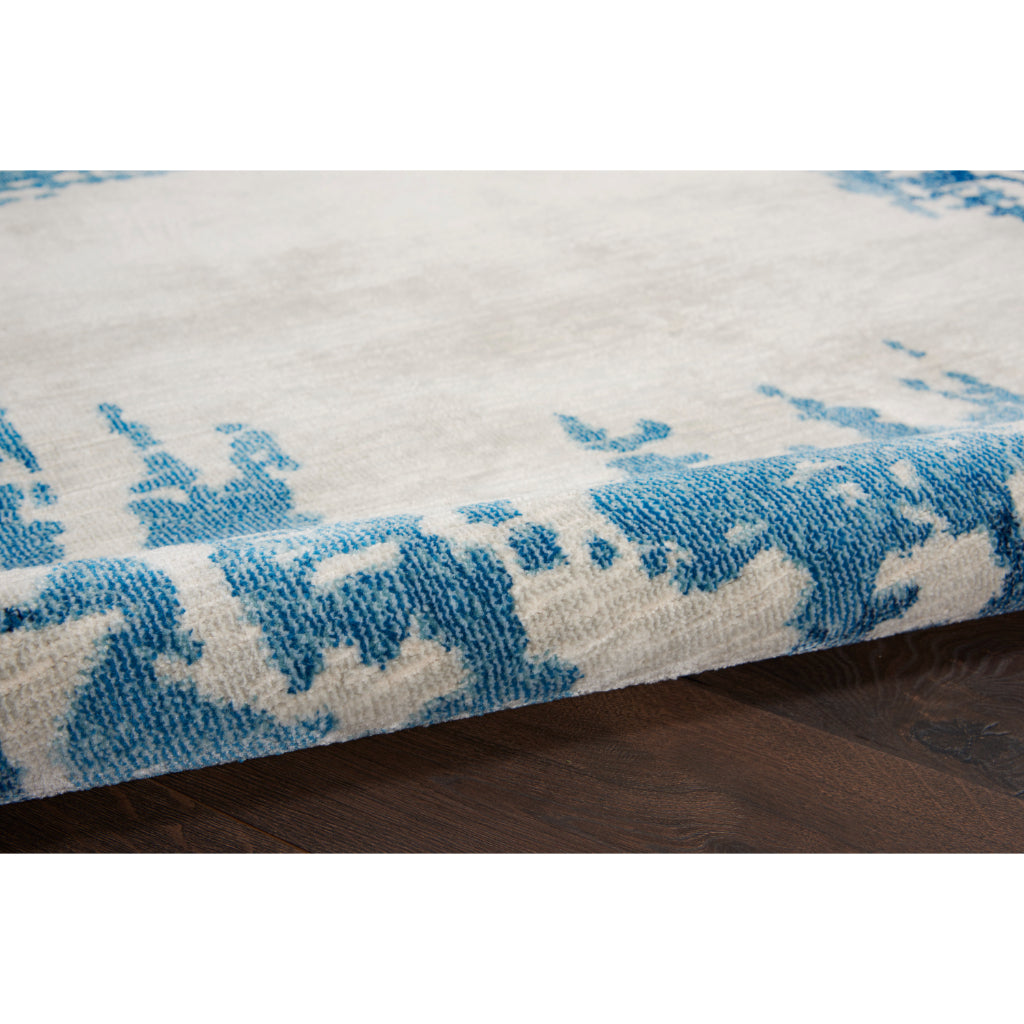 Nourison Home Imprints IMT03 Blue Rectangle Indoor Area Rug - Modern Style Medium Pile Abstract Rug