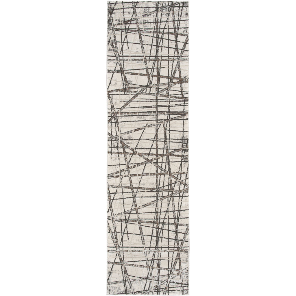 Nourison Home Desire DSR03 Gray Indoor Runner - Power Loomed Plush Pile Runner with Abstract Pattern-