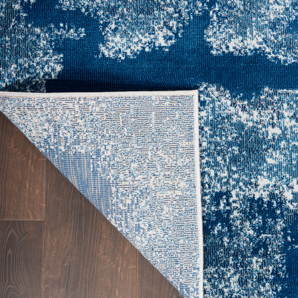 Nourison Home Imprints IMT03 Dark Blue Rectangle Indoor Area Rug - Modern Style Medium Pile Abstract Rug