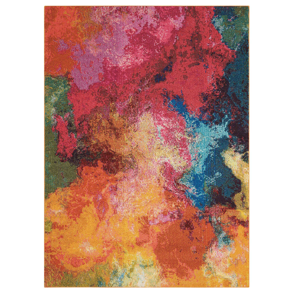 Nourison Home Celestial CES04 Multicolor Rectangle Indoor Area Rug - Power Loomed Modern Abstract Medium Pile Rug