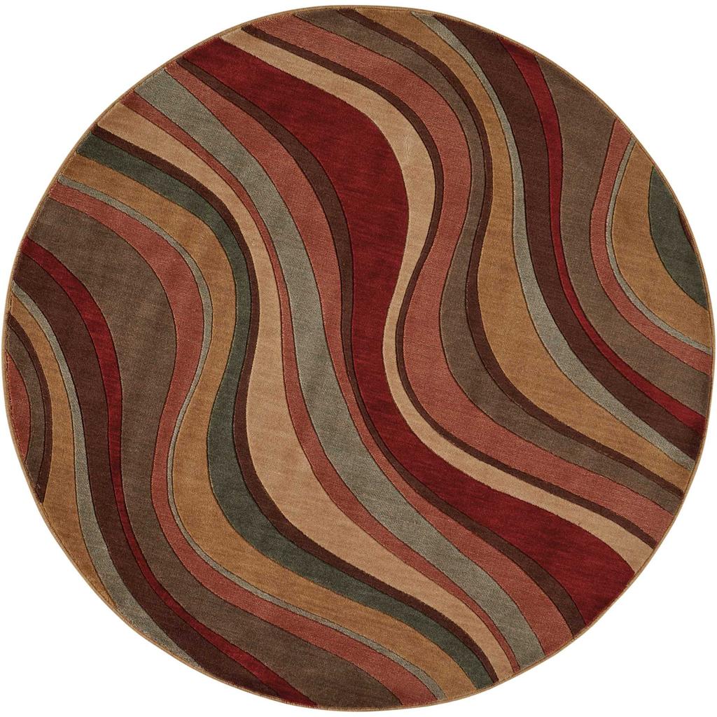 Nourison Home Somerset ST81 Multicolor Indoor Round Area Rug - Modern Power Loomed Machine Made Medium Pile