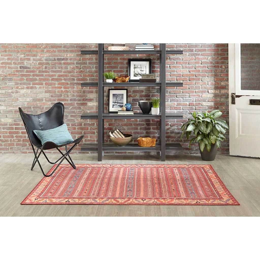 Momeni Afshar AFS-5 Multi Machine Woven Southwestern Style Area Rug & Runner - Vibrant & Posh Rug Made of 100% Polyester Chenille with Multicolor Modern Design-