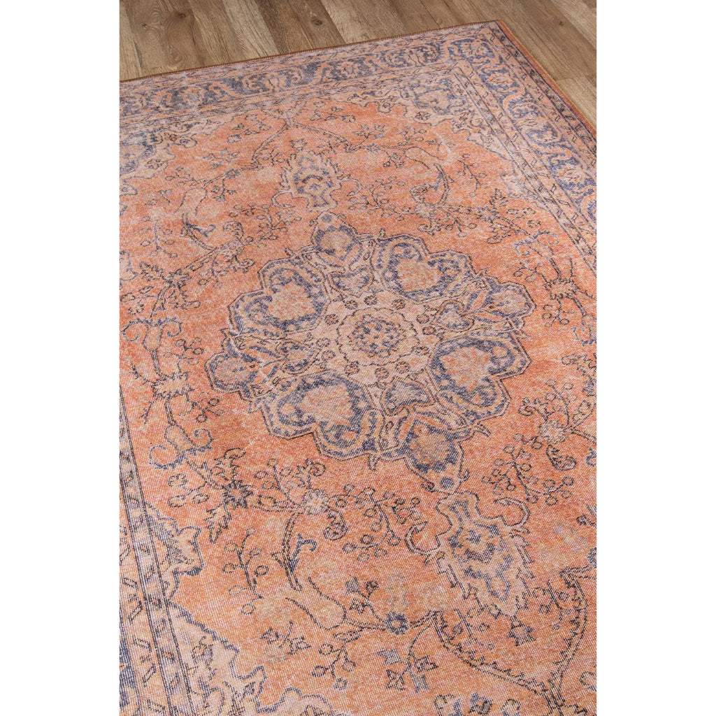 Momeni Afshar AFS-11 Copper Machine Woven Persian Style Area Rug &amp; Runner - Durable &amp; Cozy Rug Made of 100% Polyester Chenille with Copper Traditional Floral Design